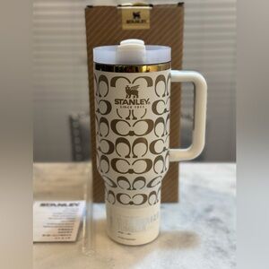 Stanley Coach Design Unique Collaboration 40oz White & Gold Tumbler